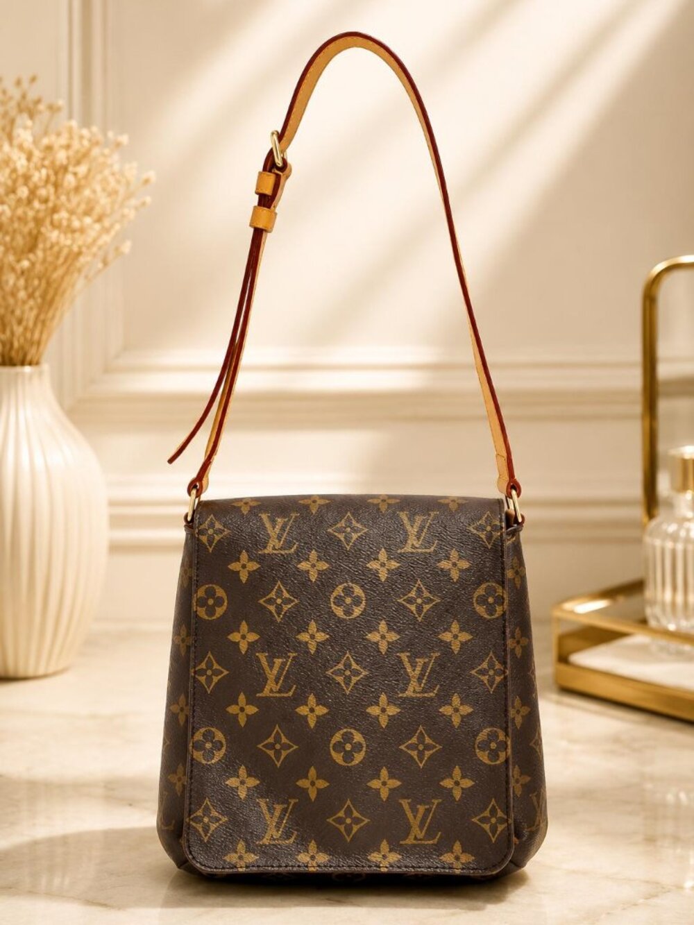 Authentic Louis Vuitton Salsa Short Monogram Canvas Shoulder Bag